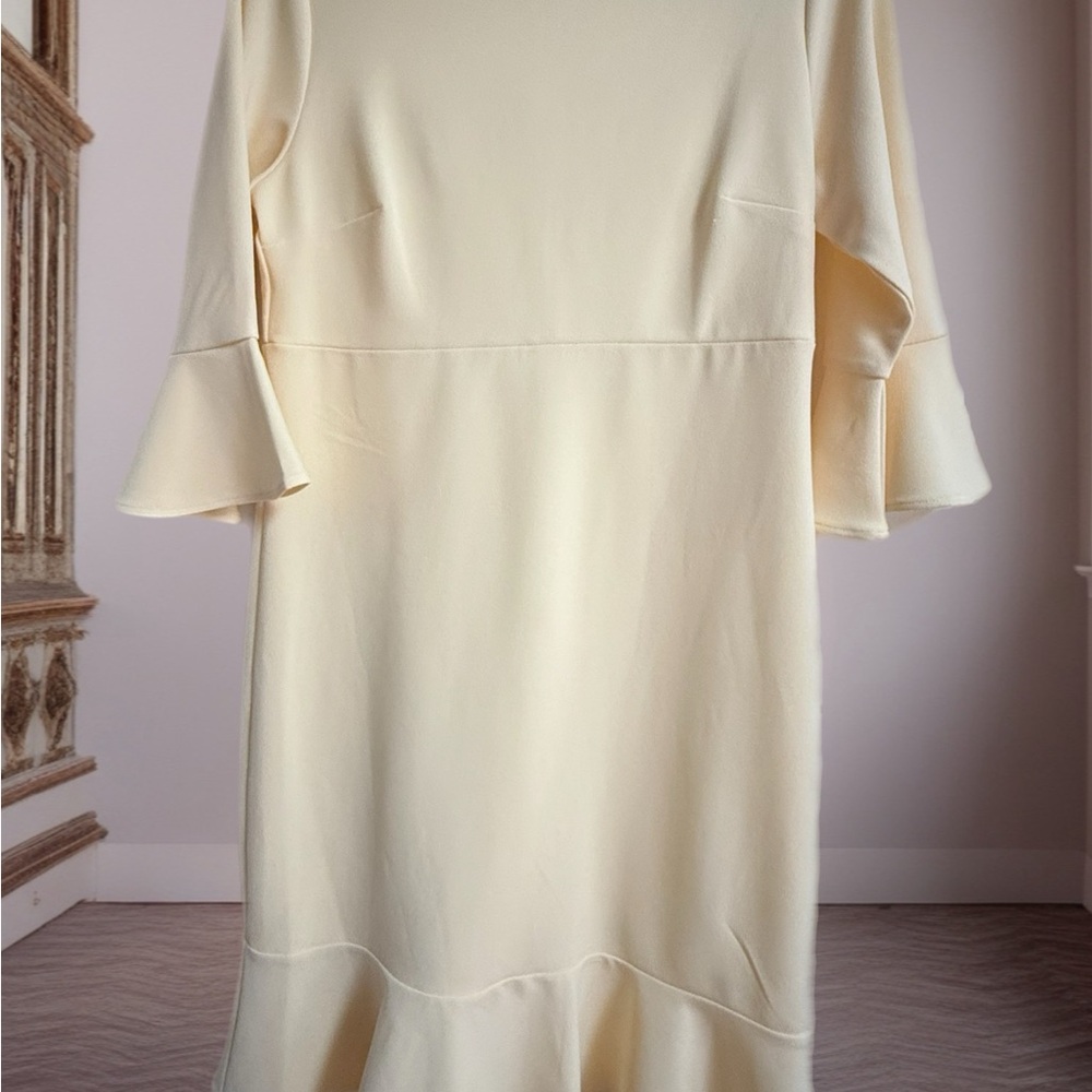Betsey Johnson yellow cream  Bell Sleeve Dress - Picture 6 of 16